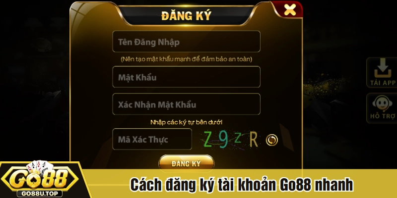 Cách đăng ký tài khoản Go88 nhanh